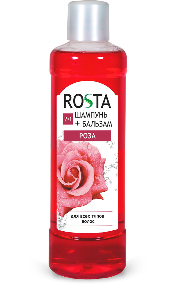 ROSTA шампунь-бальзам для волос 2в1 Роза, 1000 мл